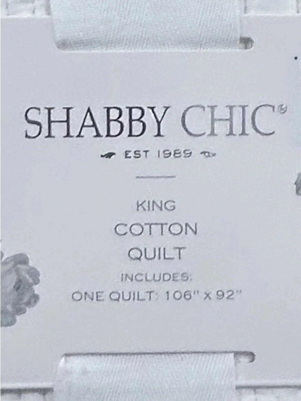 Shabby Chic White Cotton King Quilt 106”x92”